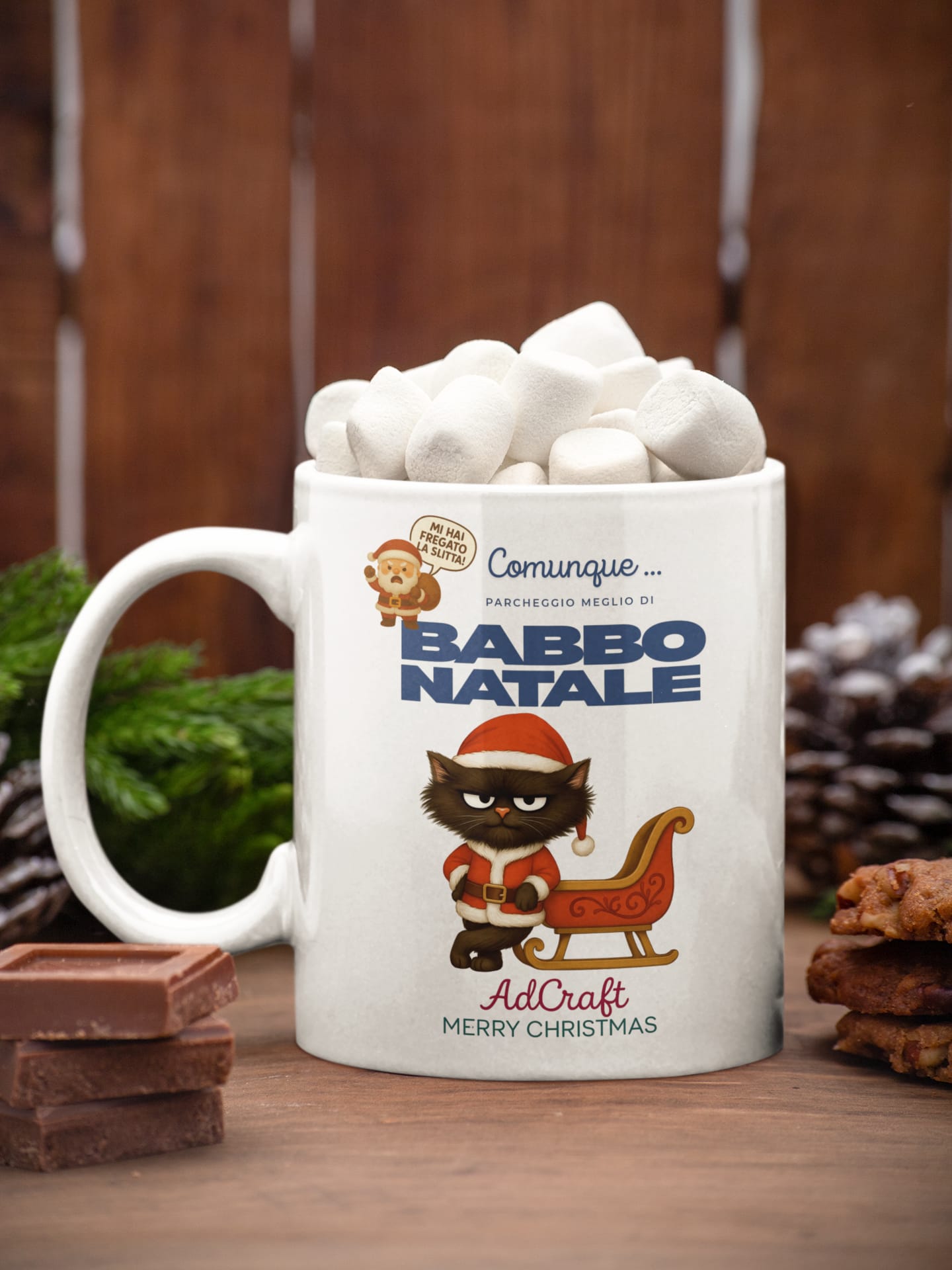 Tazza "Parcheggio meglio di Babbo Natale" – Edizione Limitata AdCraft - Merry Christmas by AdCraft