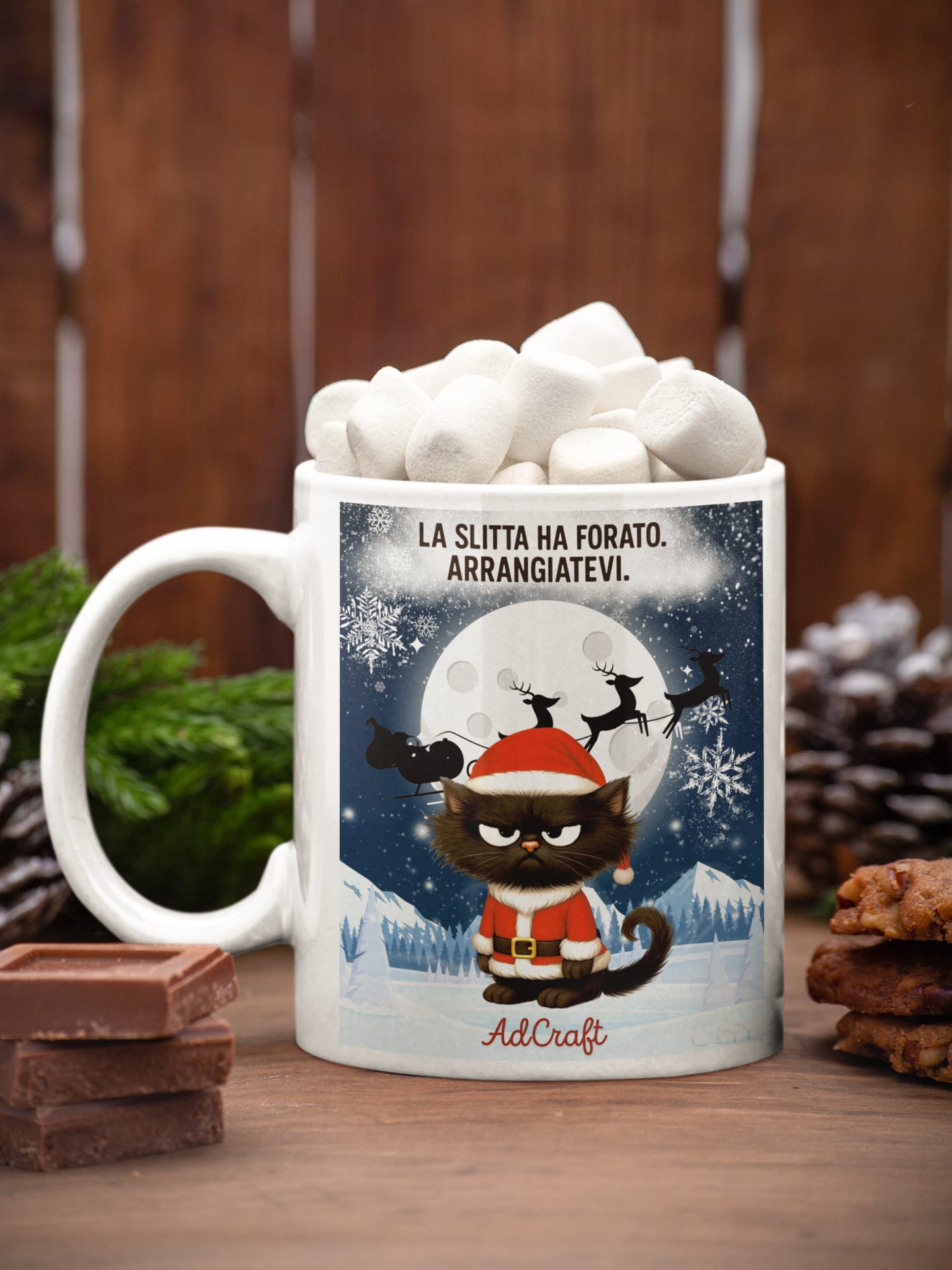 Tazza “La slitta ha forato – arrangiatevi.” – Otello natalizio – Merry Christmas by AdCraft